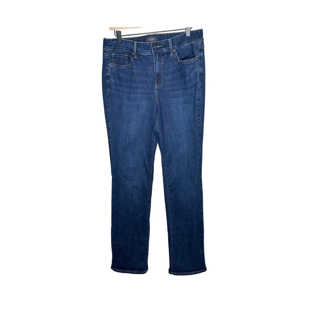 NYDJ Jeans Womens 12T Dark Blue Cool Embrace Lift Tuck High Rise Straight Leg